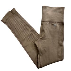 F21 Active Ribbed Leggings Size Small Tan Mocha Stretch